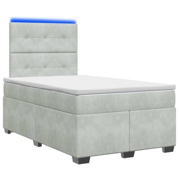 vidaXL Boxspringbed met matras Lichtgrijs 120 x 190 cm, Verzenden, Nieuw