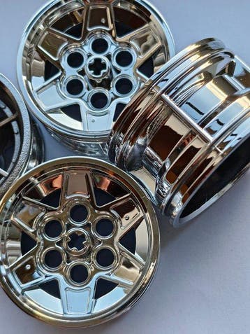 Lego Onderdelen - City - 42x LEGO chrome silver Wheel s !!!
