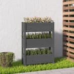vidaXL Plantenbak 77x25x104,5 cm massief grenenhout grijs, Tuin en Terras, Bloempotten, Verzenden, Nieuw