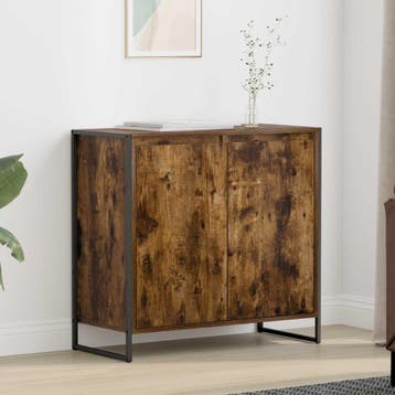 vidaXL Bijzetkast Rook Eik 79 x 36 x 75 cm Bewerkt hout, Verzenden, Nieuw