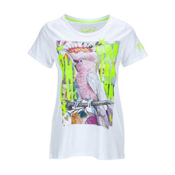 Frogbox • wit t-shirt met vogel • 36, Verzenden