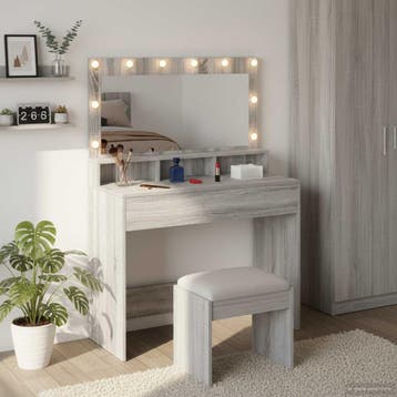 vidaXL Kaptafel Grijs Sonoma 100 x 41 x 135 cm Bewerkt hout, Verzenden