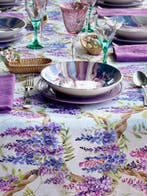 Veelkleurig tafellaken met bougainvillea-print voor grote
