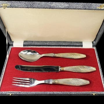 Portuguese Silver Set (3 Pieces: spoon, knife and fork) in