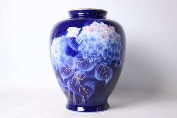 Vaas - Porselein - Japan - Hortensia Cobalt Blue