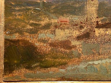 Fragiacomo Pietro (1856-1922) - Il campanile dalla laguna