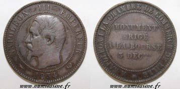France Gadoury 251 c Modul Von 10 Centimes 1854 Typ Napol..., Verzenden, België