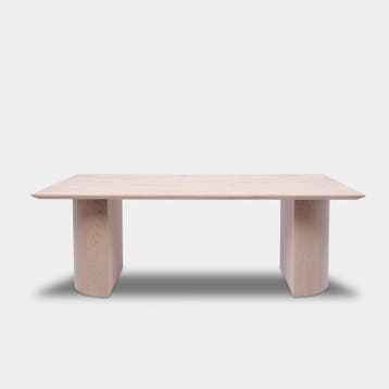 Tafel Rechthoekig Eikenhout  Half Rond  240x100