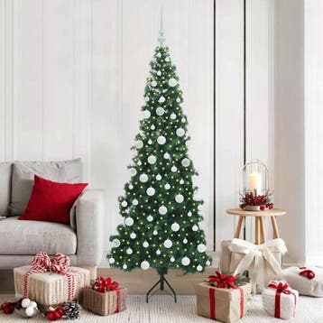 vidaXL Hoek Kunstkerstboom met 300 LED Groen 180 cm PVC en, Verzenden