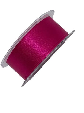 Dubbelsatijn lint Azalea cyclaam 38 mm rol 25 meter, Nieuw