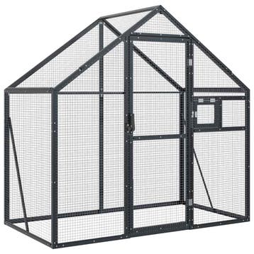 vidaXL Volière 179x100x185 m aluminium antracietkleurig, Verzenden, Nieuw