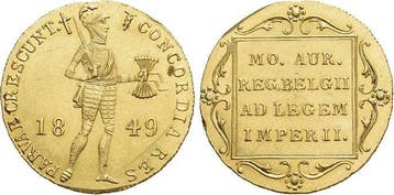 Goud-dukat Nederland-koenigreich Willem Iii, 1849-1890, Verzenden