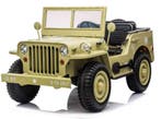 Kinderauto JEEP WILLYS WW2, Desert, 24V, 4WD, 3 zits, RC,EVA, Ophalen of Verzenden, Nieuw