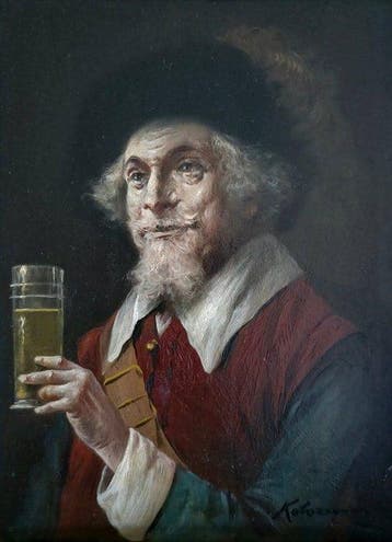 Lajos Kolozsváry (1871-1937), Attributed to - – Man met glas