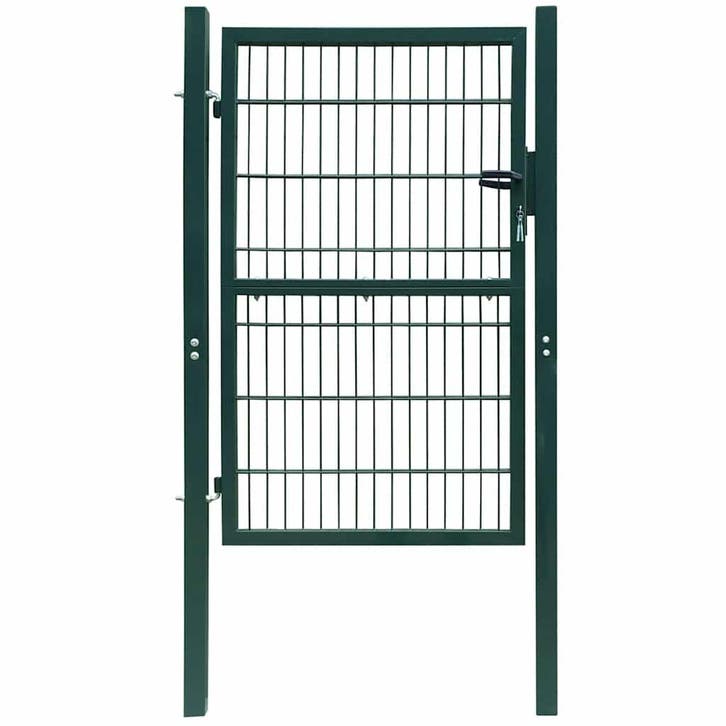 vidaXL 2D Hekpoort (Enkel) Groen 100x160 cm, Tuin en Terras, Tuinpoorten, Nieuw, Verzenden
