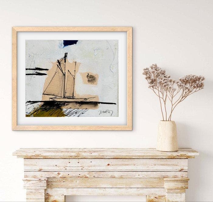 Franse school (XX) - Le voilier, Antiquités & Art, Art | Peinture | Classique
