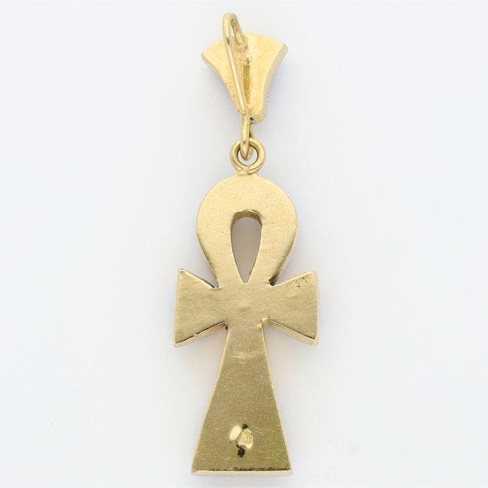 Hanger - 18 karaat Geel goud - Email, Bijoux, Sacs & Beauté, Bijoux anciens