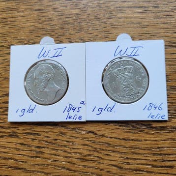 Nederland. Willem II. 1 Gulden 1845/1846 (Zonder