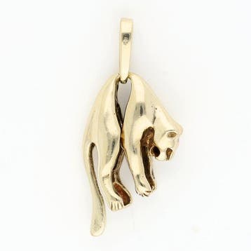 Pendentif - 14 carats Or jaune - Panter, Handtassen en Accessoires, Antieke sieraden