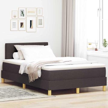 vidaXL LED Box Spring Bed met hoofdeinde Donkerbruin 120 x, Verzenden, Nieuw