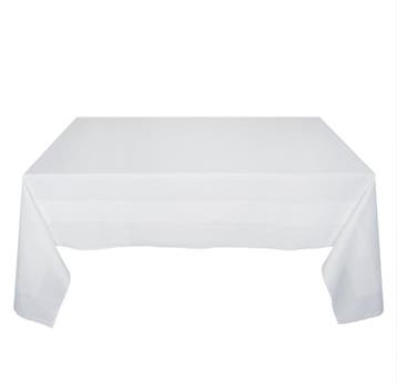 Tafelkleed Wit 160x165cm Met Ingeweven Satijnband - Treb Cla, Verzenden, Nieuw, Overige kleuren, Tafelkleed of Tafelzeil