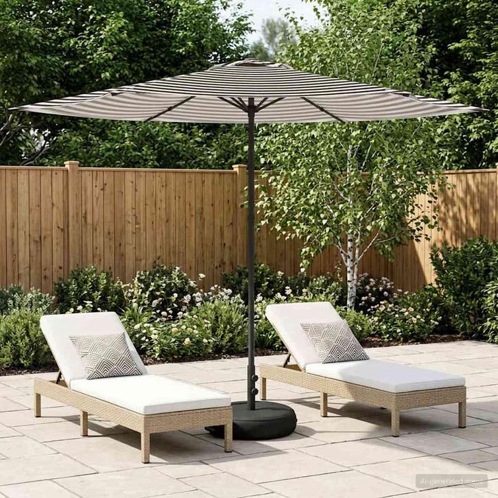 vidaXL Tuinparasol met voet 300 x 300 cm Polyester, Tuin en Terras, Parasols, Nieuw, Verzenden