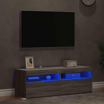 vidaXL Tv-meubels 2 st met LED-verlichting 60x35x40 cm grijs, Huis en Inrichting, Verzenden, Nieuw