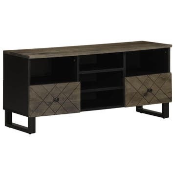 vidaXL Tv-meubel 100x33x46 cm massief mangohout zwart, Verzenden, Nieuw