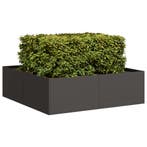 vidaXL Plantenbak 100x100x30 cm staal zwart, Verzenden, Nieuw