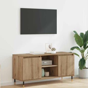 vidaXL TV Kast 104 x 35 x 50 cm Artisan Eiken Bewerkt hout, Huis en Inrichting, Verzenden, Nieuw