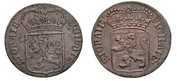 Nederland, Overijssel Duit 1741/1766, 2 stuks (Zonder