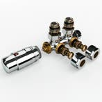Universele Chrome Radiator-aansluitset (midden-onder-haaks), Doe-het-zelf en Bouw, Ophalen of Verzenden, Nieuw