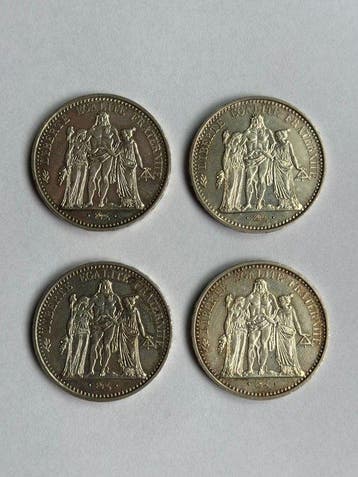 Frankrijk. 10 Francs 1967 Hercule (lot de 4 monnaies en