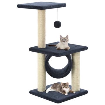 vidaXL Kattenkrabpaal met sisal krabpalen 65 cm donkerblauw, Verzenden