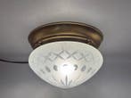 Lamp - Glas, Metaal - plafondlamp, Antiek en Kunst