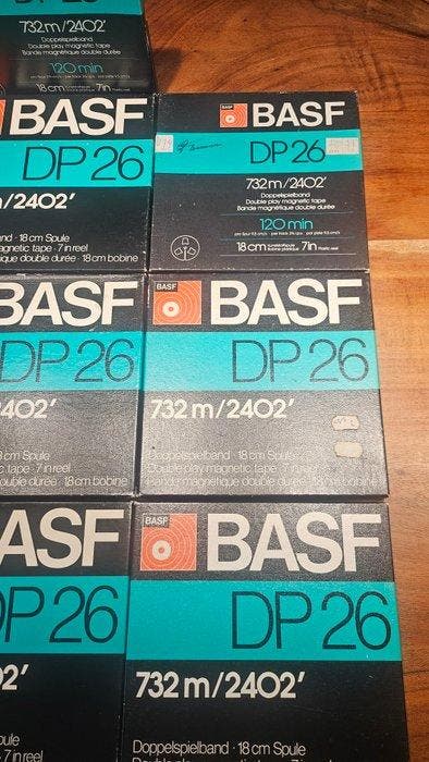 BASF - LP 26, 10x 18cm reels with tape - Reel-to-reel audio, Audio, Tv en Foto, Radio's