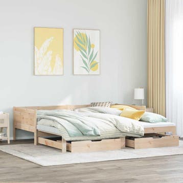 vidaXL Slaapbank met onderschuifbed en lades zonder matras, Verzenden, Nieuw