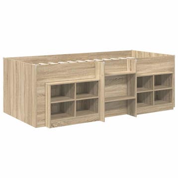 vidaXL Loft Bed Frame met Kast 3 st Sonoma Eiken Bewerkt, Verzenden, Nieuw