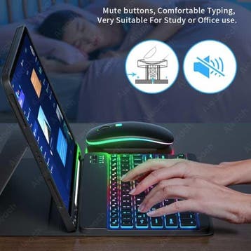 RGB Toetsenbord Hoes en Muis voor iPad 10.5 - QWERTY, Verzenden, Nieuw