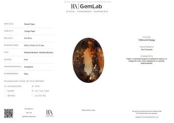 1 pcs Oranje, Geel Topaas - 355.48 ct - nternational Colored, Nieuw