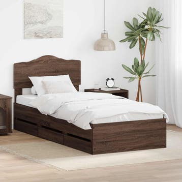 vidaXL Bedframe met lade Bruin Eiken 75 x 190 cm, Verzenden
