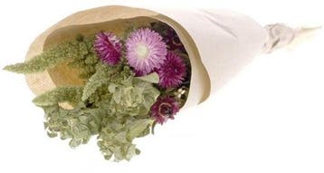 Droogbloemenboeket bidens in craft paper Natural Pink, Nieuw