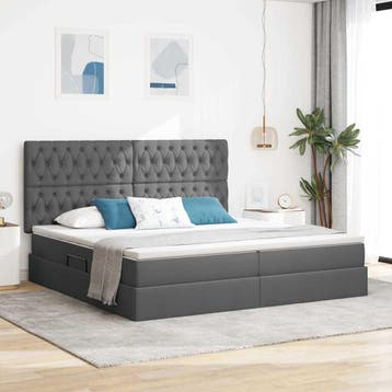vidaXL Opslag bed met matras met opslag Donkergrijs 200 x, Huis en Inrichting, Verzenden, Nieuw