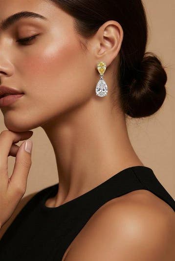 Oorbellen - 14 karaat Witgoud - 8.02ct. tw. Diamant, Handtassen en Accessoires, Oorbellen, Nieuw