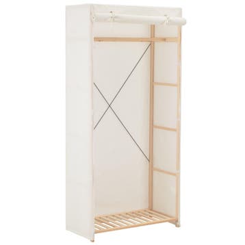 vidaXL Kledingkast 79x40x170 cm stof wit, Verzenden, Nieuw
