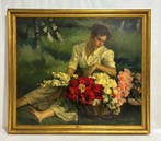 Lluis Muntané Muns (1899-1987) - Joven con cesta de flores