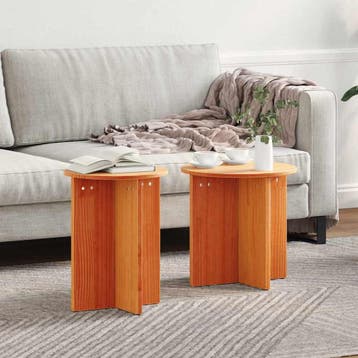 vidaXL Salontafel 2 st Wasbruin 41.5 x 41.5 x 46 cm, Verzenden, Nieuw