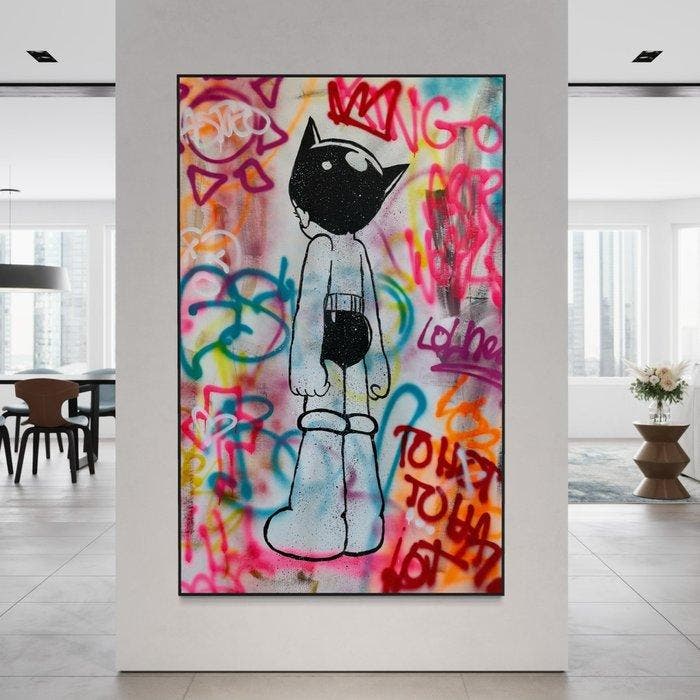Timo Wedell - Astro Boy from the Street - XXL - Comic Pop, Antiek en Kunst, Kunst | Schilderijen | Modern