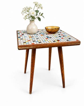 Bijzettafel - Steen, hard hout, Keramiek - Vintage tafel, Antiek en Kunst