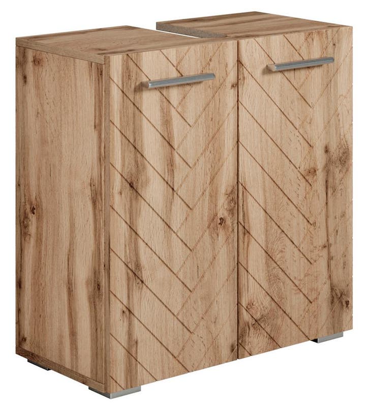 Wastafelkast Jupiter 60 x 30 cm Eiken Visgraat Badmeubel, Maison & Meubles, Salle de bain | Meubles de Salle de bain, Envoi